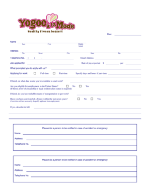 Employment Application Form