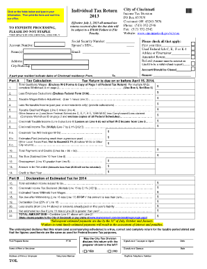 City of Cincinnati Individual Tax Return