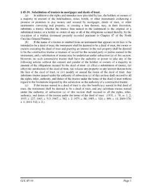 What does a deed of trust look like - Substitution of trustees in mortgages and deeds of trust - ncga state nc