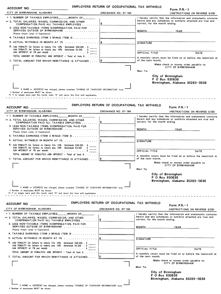 City of birmingham occupational tax form Fill out & sign online  DocHub