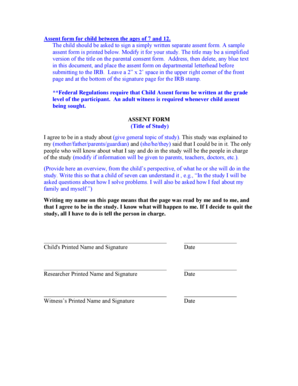 Child Assent Form