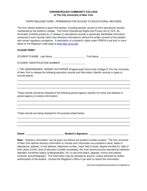 FERPA Release Form