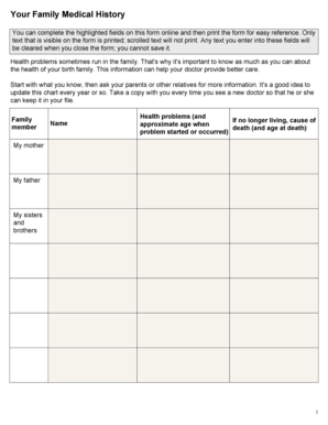 Family Medical History Form