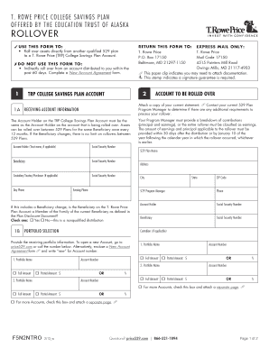 T. Rowe Price College Savings Plan Rollover Form