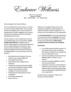 Embrace Wellness New Patient Form
