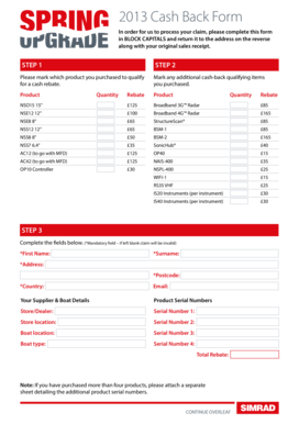 2013 Simrad Yachting Cash Back Form