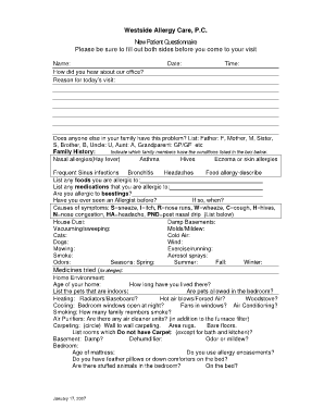 New Patient Questionnaire