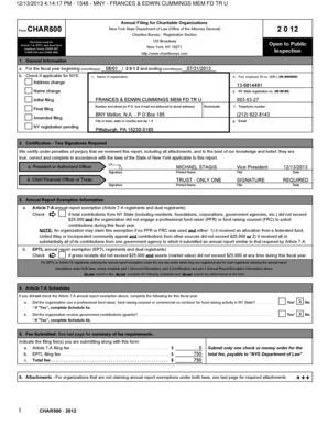 New York State Charitable Organization Annual Filing
