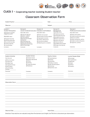 Classroom Observation Form