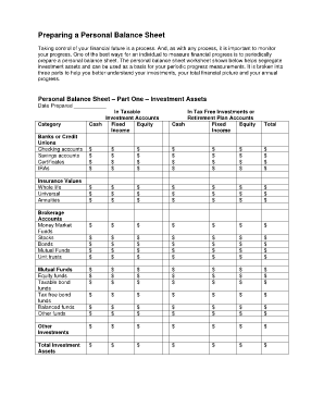 simple balance sheet template forms fillable printable samples