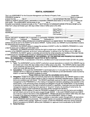 Rental Management Agreement