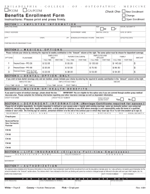 Benefits Enrollment Form