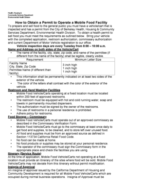 Mobile Food Facility Permit Application