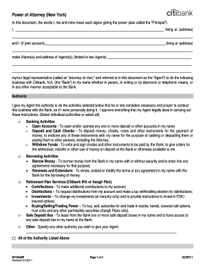 Power of Attorney for Citibank (New York)