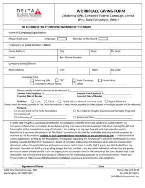 Workplace Giving Form