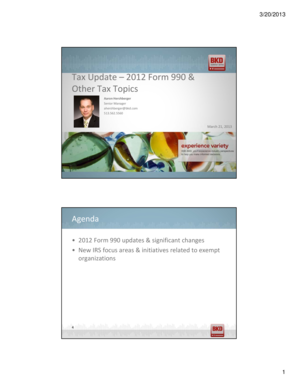 2012 Form 990 Updates
