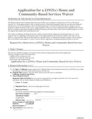 California Assisted Living Waiver Application