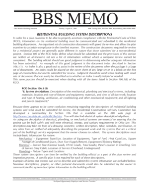 Ohio Residential Building System Descriptions