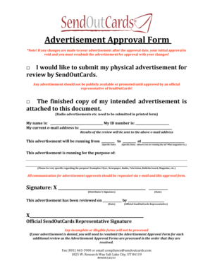 Advertisement Approval Form