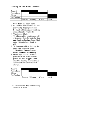 gantt chart template in word