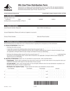 IRA One-Time Distribution Form