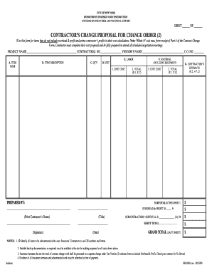 Change order example - content form