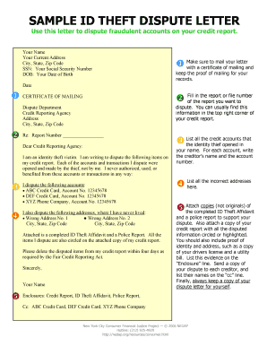 Identity Theft Dispute Letter