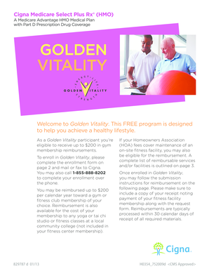 Golden Vitality Enrollment and Reimbursement Form