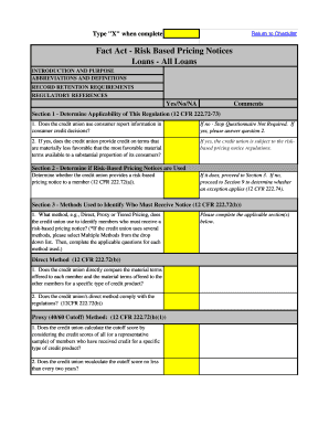 Fact Act Risk Based Pricing Notices