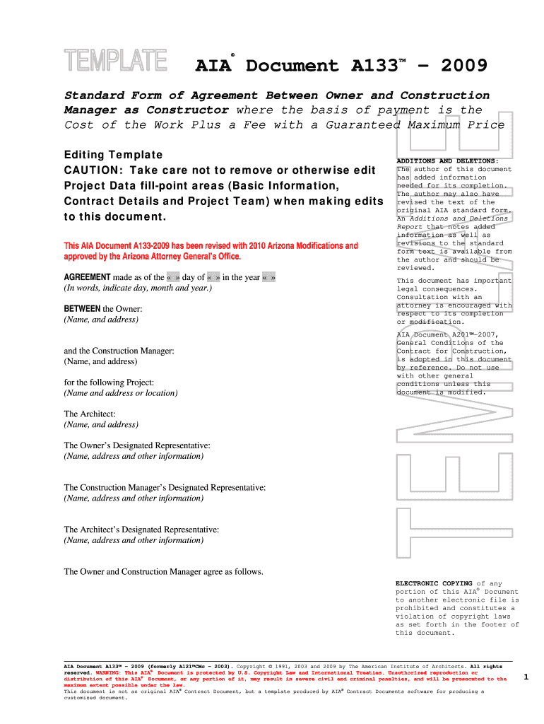 A133-2009 - General Services Division - gsd azdoa Preview on Page 1