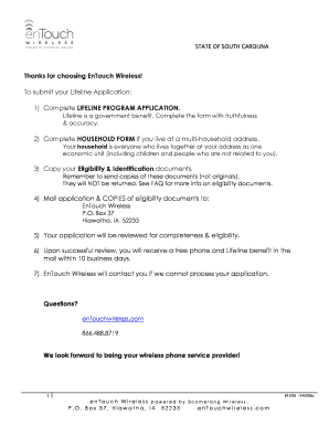 South Carolina Lifeline Program Application