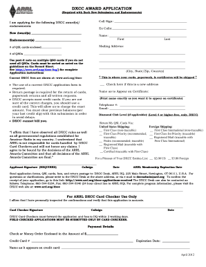 DXCC Award Application Form