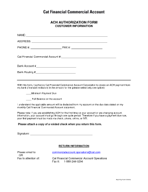 ACH Authorization Form