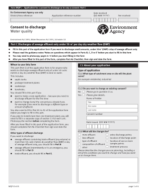UK Sewage Effluent Discharge Consent Application