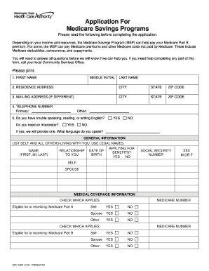 Medicare Savings Program Application