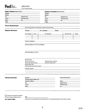 FedEx Express Claim Form