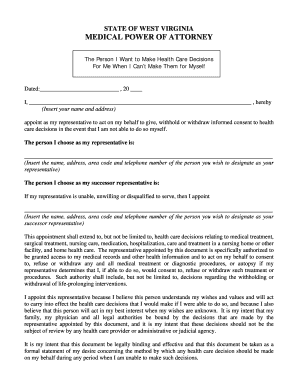West Virginia Medical Power of Attorney
