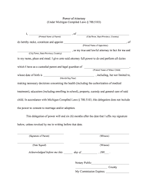 Notarized Letter For Temporary Child Custody from www.pdffiller.com