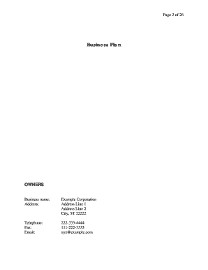 Business Plan Template