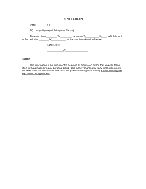Rent Receipt Template