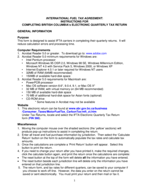 British Columbia IFTA Quarterly Tax Return