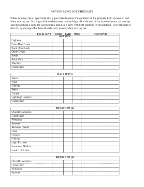 Moving out of state checklist template - MOVE IN-MOVE OUT CHECKLIST When moving into an apartment ... - web1 desales