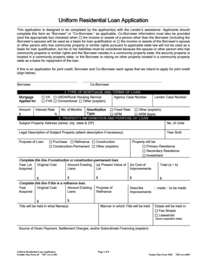 Uniform Residential Loan Application