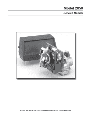 Model 2850 Water Softener Service Manual