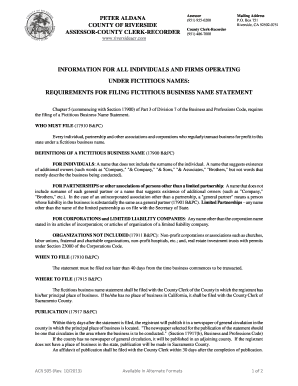 California Fictitious Business Name Statement