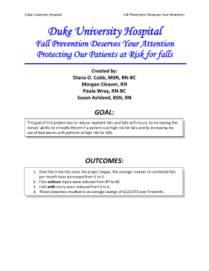 Duke University Hospital Fall Prevention Survey
