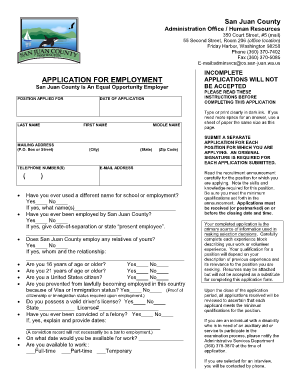 San Juan County Employment Application