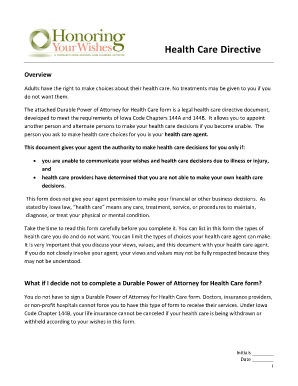 Health Care Directive - Iowa City Hospice