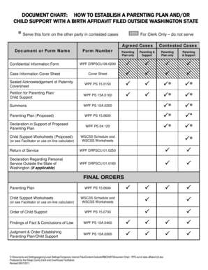 Affidavit certificate - Establishing a Parenting Plan/Child Support with Birth Affidavit filed ...