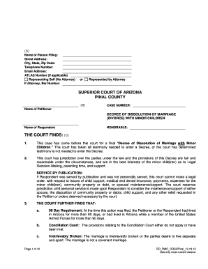 Decree for Divorce with Children